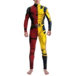 Deadpool & Wolverine Combo Costume Wolverinepool Cosplay Superhero Printed Jumpsuit