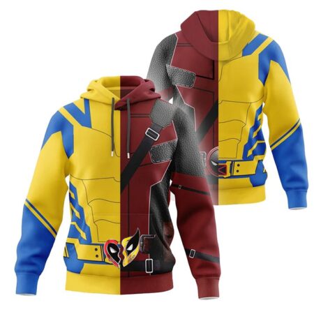 Deadpool and Wolverine Cosplay Couple Hoodies 3D Print Pullover Coat