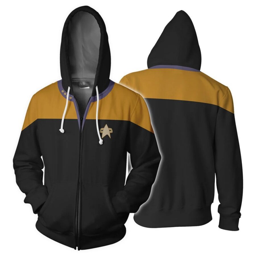 Command Red Uniform Picard Standard Unisex Zip-Up Coat Operations Gold Sciences Blue Halloween Hoodies Cosplay
