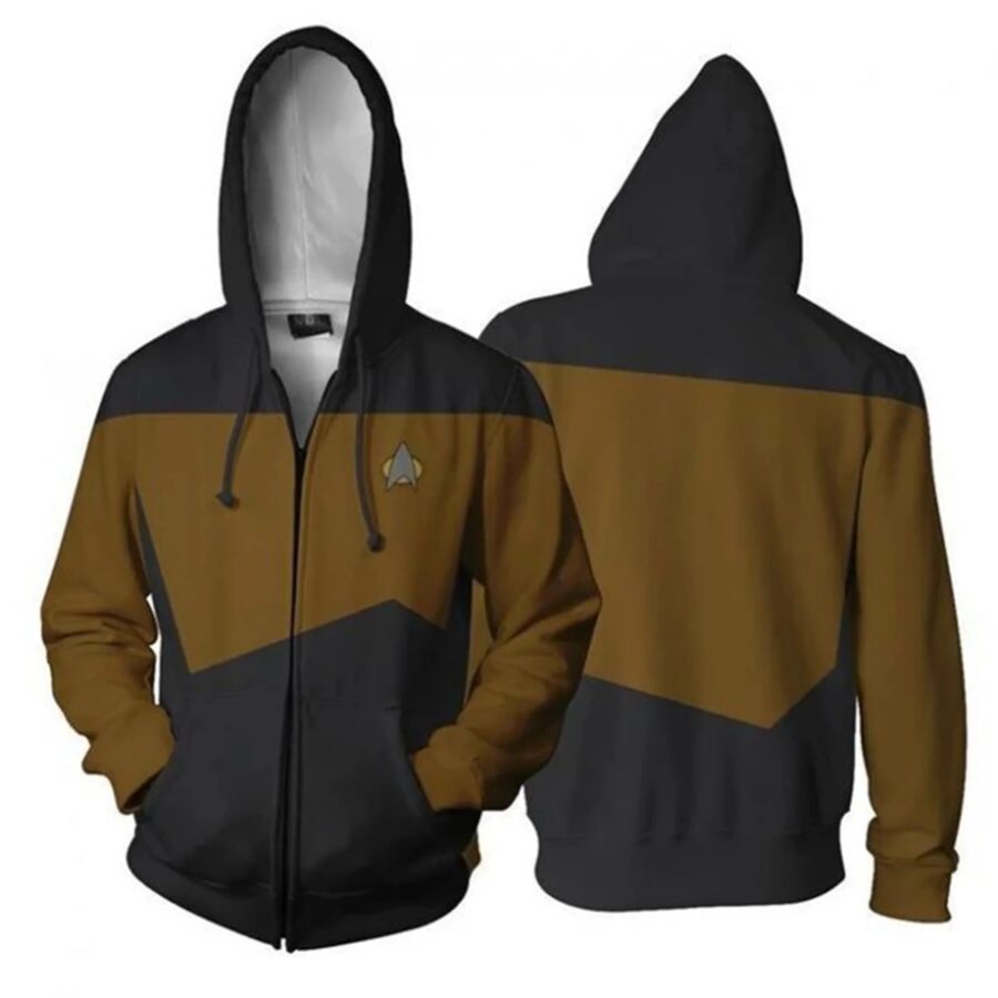 Next Generation Uniform Zip-Up Hoodies TV Halloween Costume 3D Print Pullover for Women Man