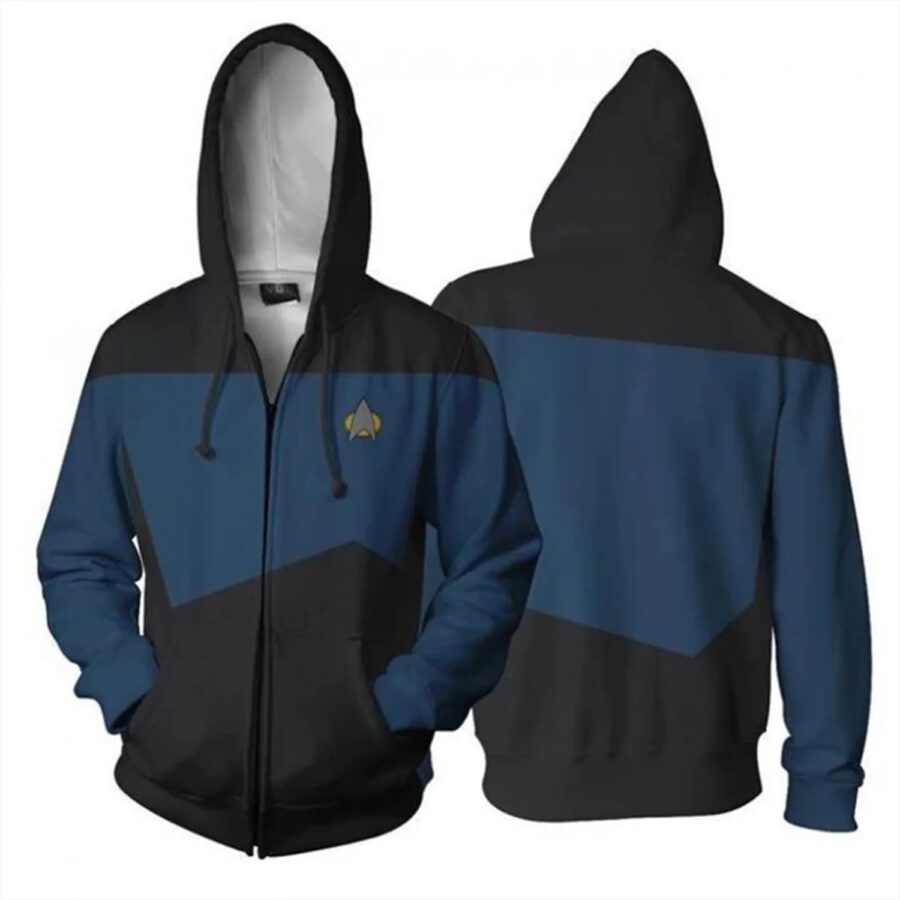 Next Generation Uniform Zip-Up Hoodies TV Halloween Costume 3D Print Pullover for Women Man